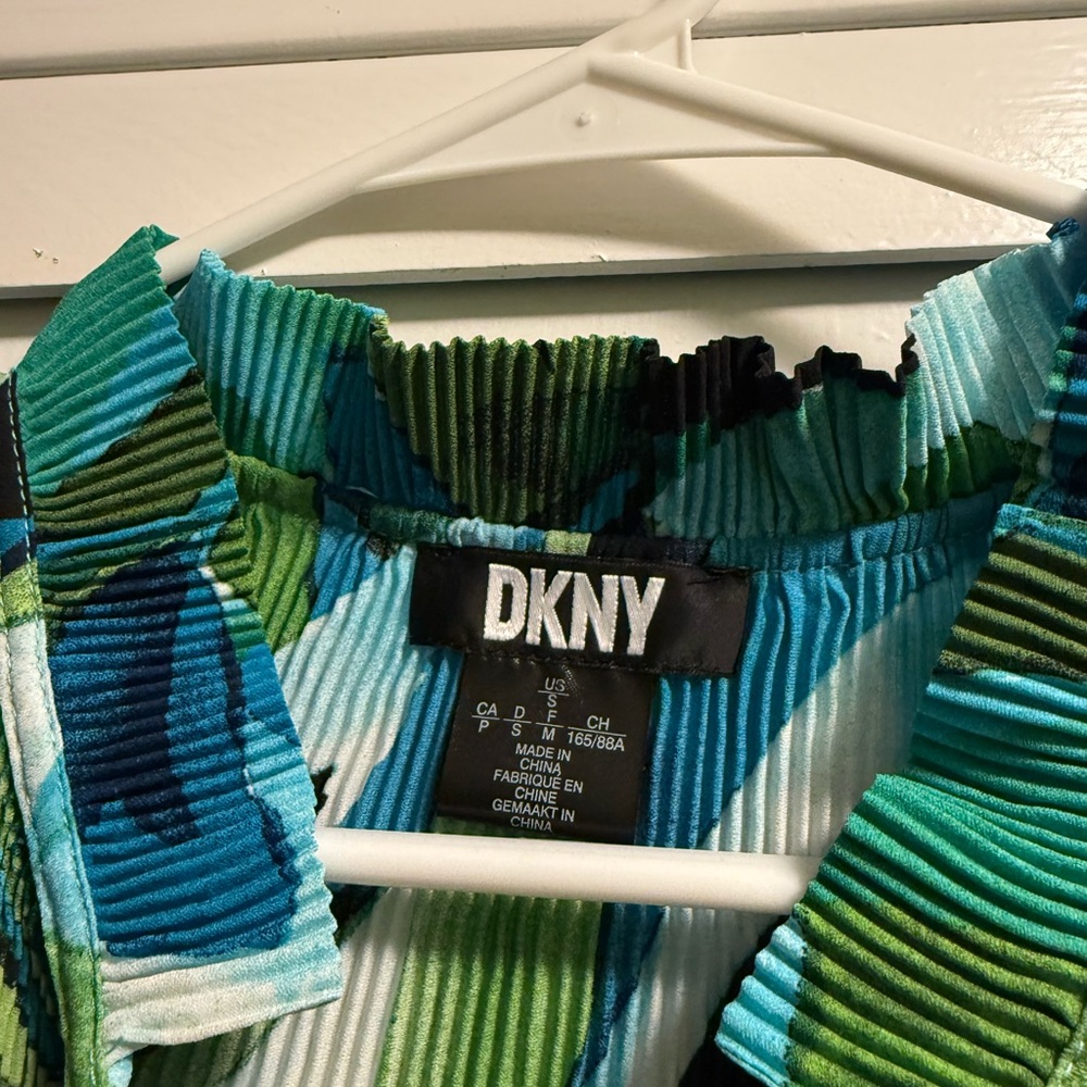 DKNY Vibrant Blue and Green Blouse - Picture 2 of 4